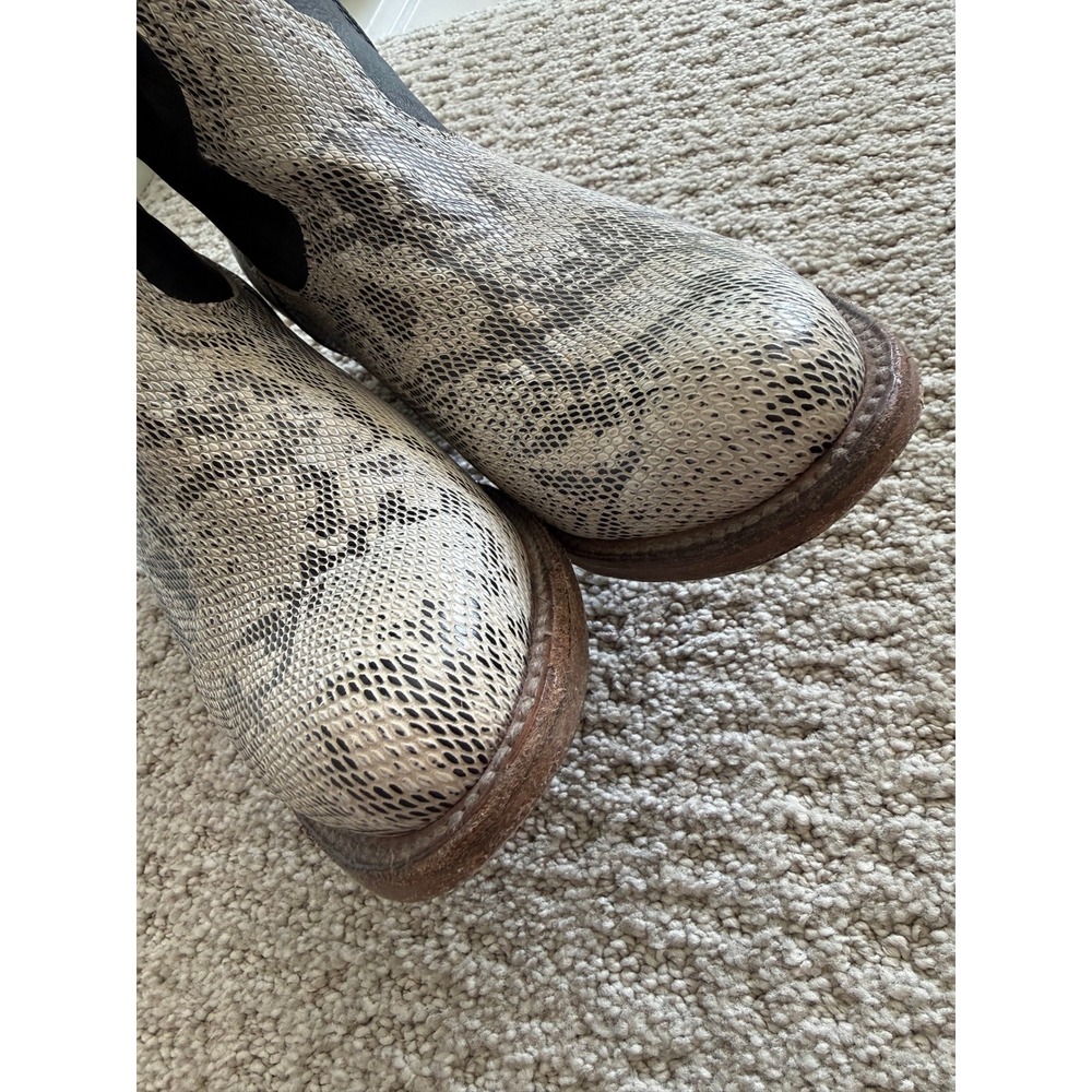 Freebird BY STEVEN WHISPER Tall Western Boots 9 Snakeskin Leather Embroidered - Picture 9 of 16